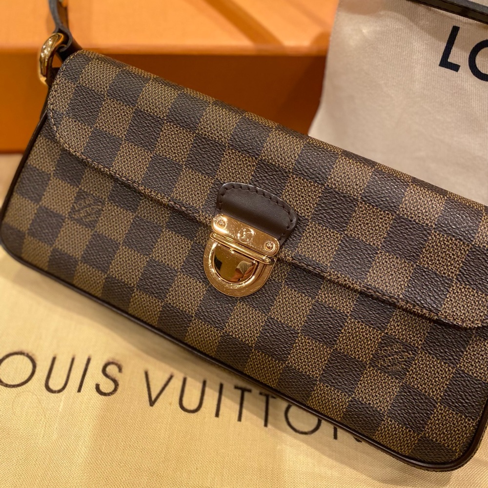 Authentic Louis Vuitton Damien Ebene shoulder clutch